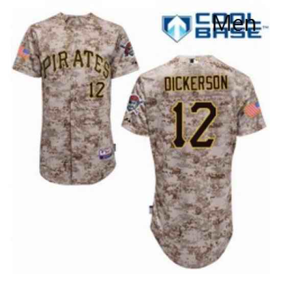 Mens Majestic Pittsburgh Pirates 12 Corey Dickerson Authentic Camo Alternate Cool Base MLB Jersey